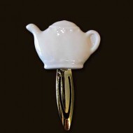 Teapot Bookmark – Porcelain and Brass