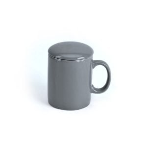 Gray infuser mug with lid.