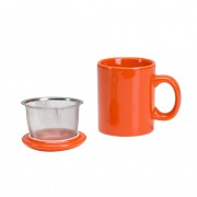 Infuser Mug with Lid ~ Orange