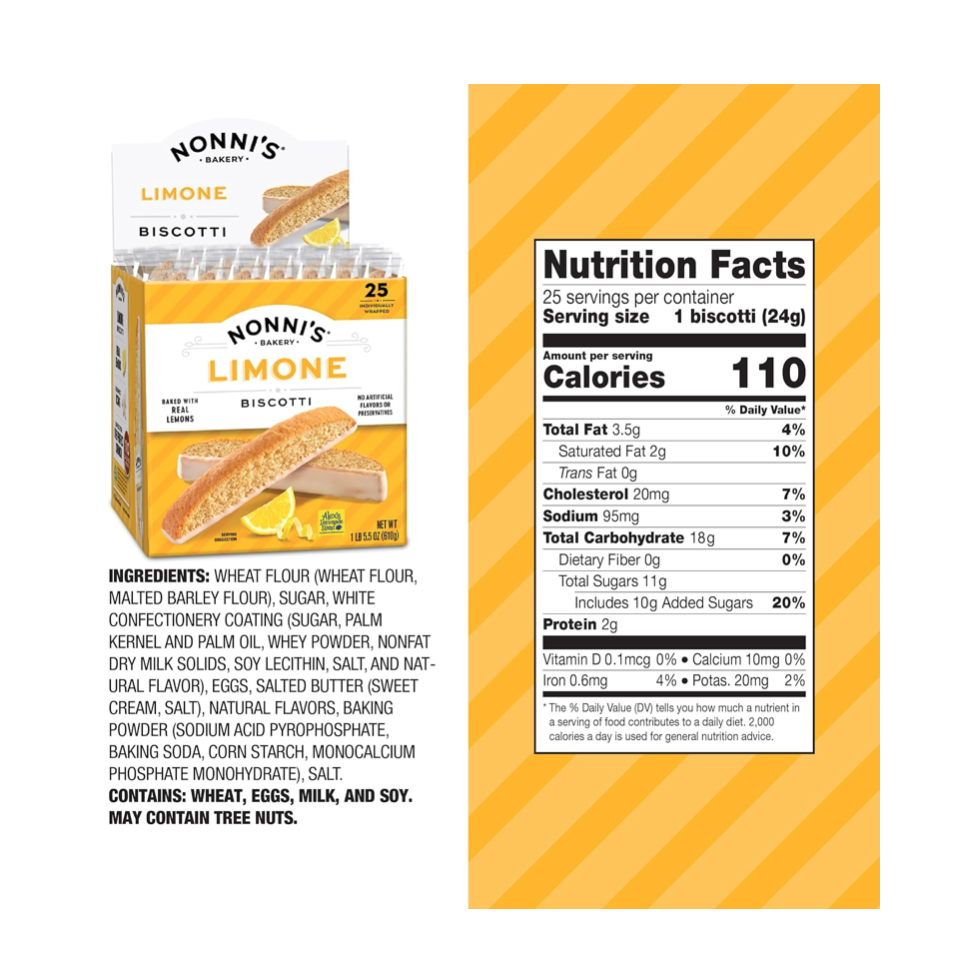 Nonni's Lemon-Iced Biscotti Cookie