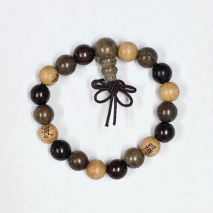 three treasures wrist mala beads Boxwood, verawood and rosewood